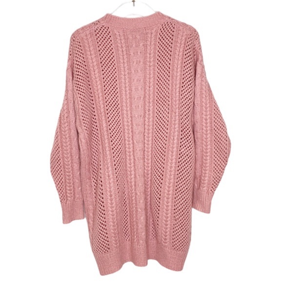 John + Jenn Pink Cable knit Tunic Sweater, Size Small - Picture 4 of 7